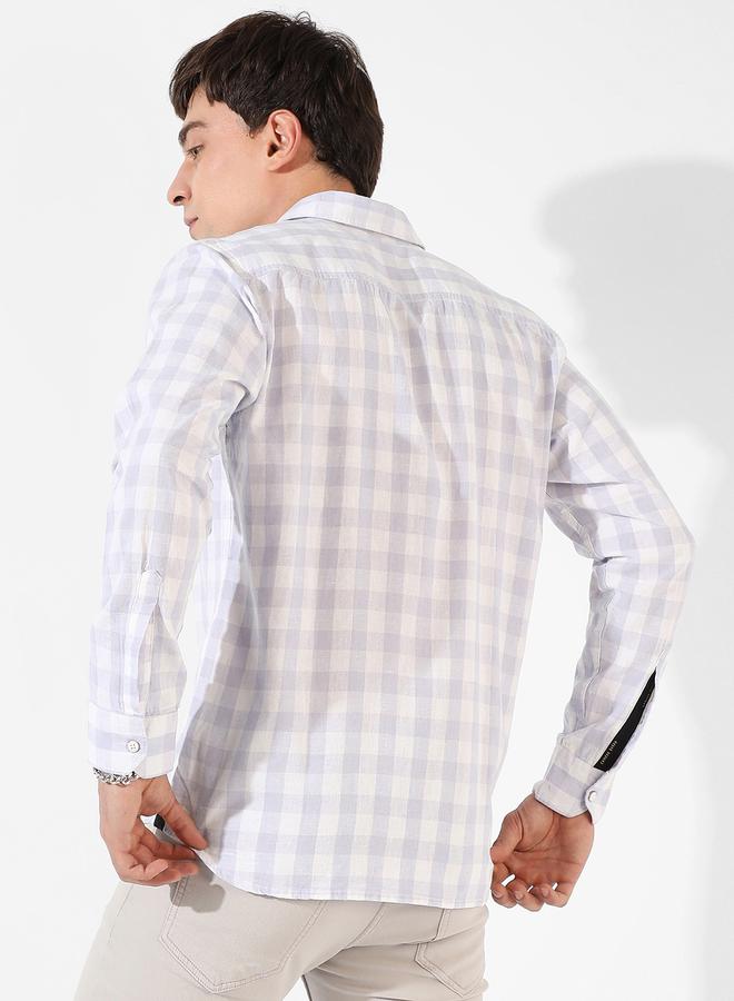 Campus Sutra Campus Sutra Gingham Checked Button-Down Casual Shirt  - Image 3