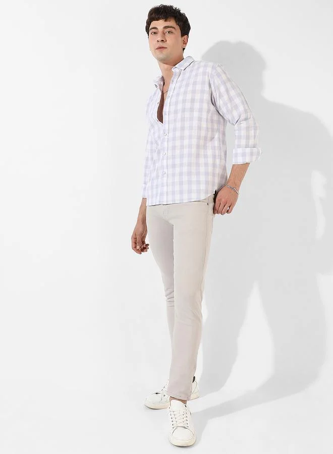 Campus Sutra Campus Sutra Gingham Checked Button-Down Casual Shirt