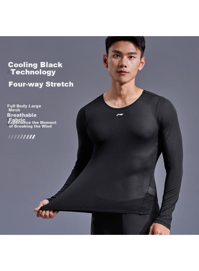Li-Ning Li-ning Men's Quick-dry Breathable Long Sleeve Base Layer Cycling Innerwear High Elasticity Bike Sweatshirt - Image 1
