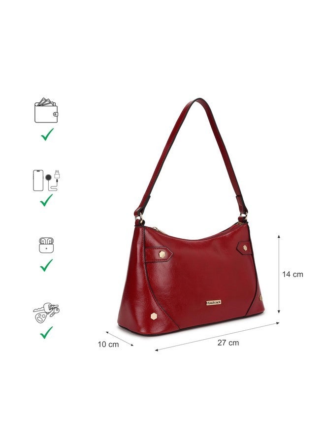 fastrack حقيبة كتف نسائية من فاستراك بتفاصيل دبابيس مع إغلاق بسحاب علوي | خياطة عصرية وتفاصيل دبابيس معدنية، جيوب داخلية بسحاب وفتحات | حزام كتف مريح | حقائب يد نسائية عصرية - Image 4