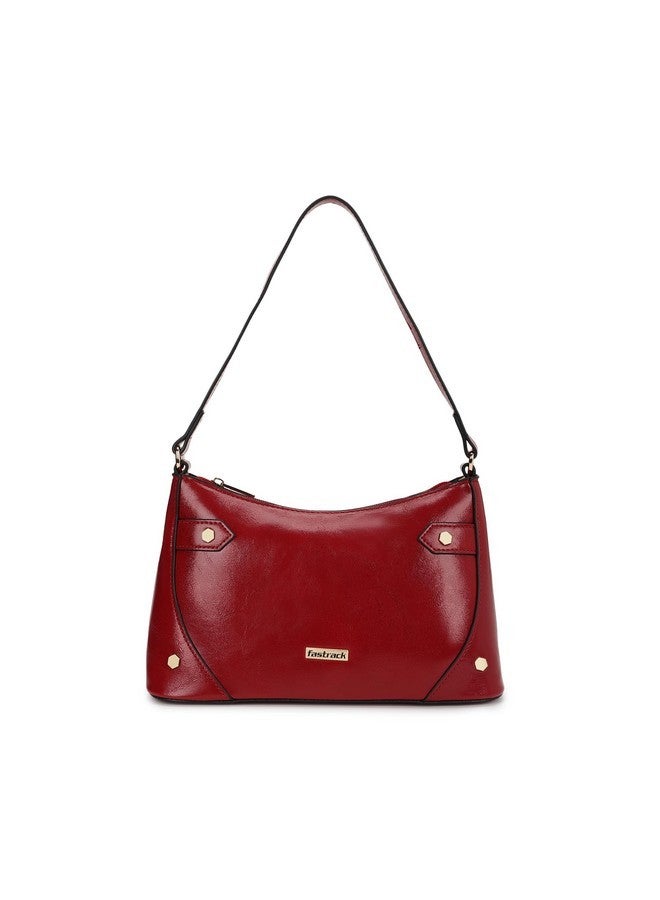 fastrack حقيبة كتف نسائية من فاستراك بتفاصيل دبابيس مع إغلاق بسحاب علوي | خياطة عصرية وتفاصيل دبابيس معدنية، جيوب داخلية بسحاب وفتحات | حزام كتف مريح | حقائب يد نسائية عصرية - Image 1