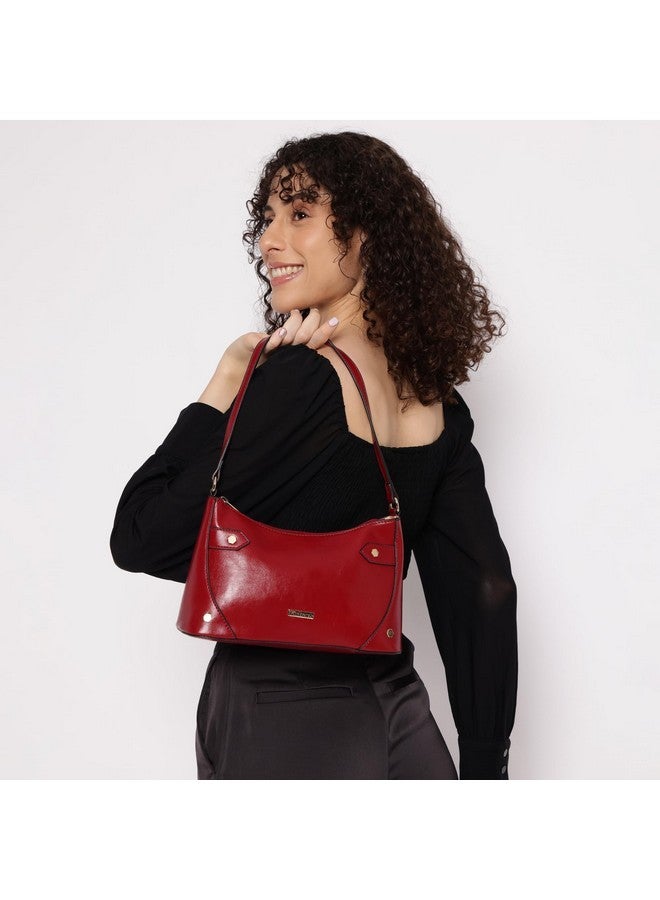 fastrack حقيبة كتف نسائية من فاستراك بتفاصيل دبابيس مع إغلاق بسحاب علوي | خياطة عصرية وتفاصيل دبابيس معدنية، جيوب داخلية بسحاب وفتحات | حزام كتف مريح | حقائب يد نسائية عصرية - Image 2