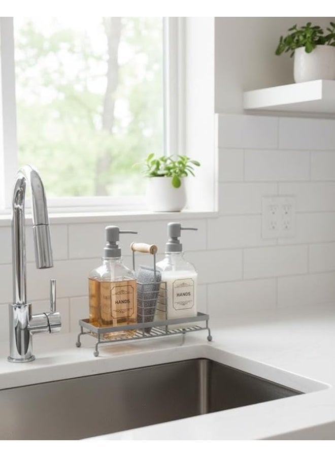 سبيس شوب موزع صابون زجاجي مع حامل متعدد الألوان - Image 2