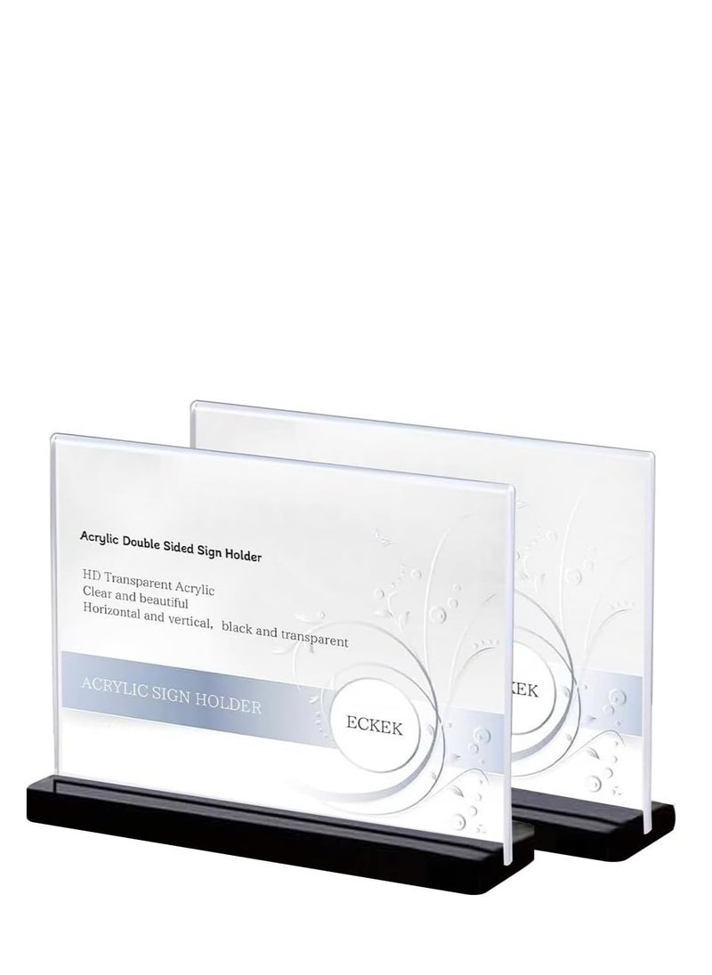 Eckek Eckek  2 Pack Acrylic Sign Holder Menu Displays Double Sided Sign Stand A4/A5/A6 Clear  - Image 1