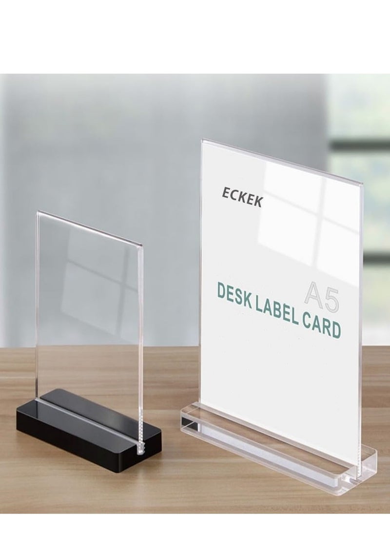 Eckek Eckek  2 Pack Acrylic Sign Holder Menu Displays Double Sided Sign Stand A4/A5/A6 Clear  - Image 2