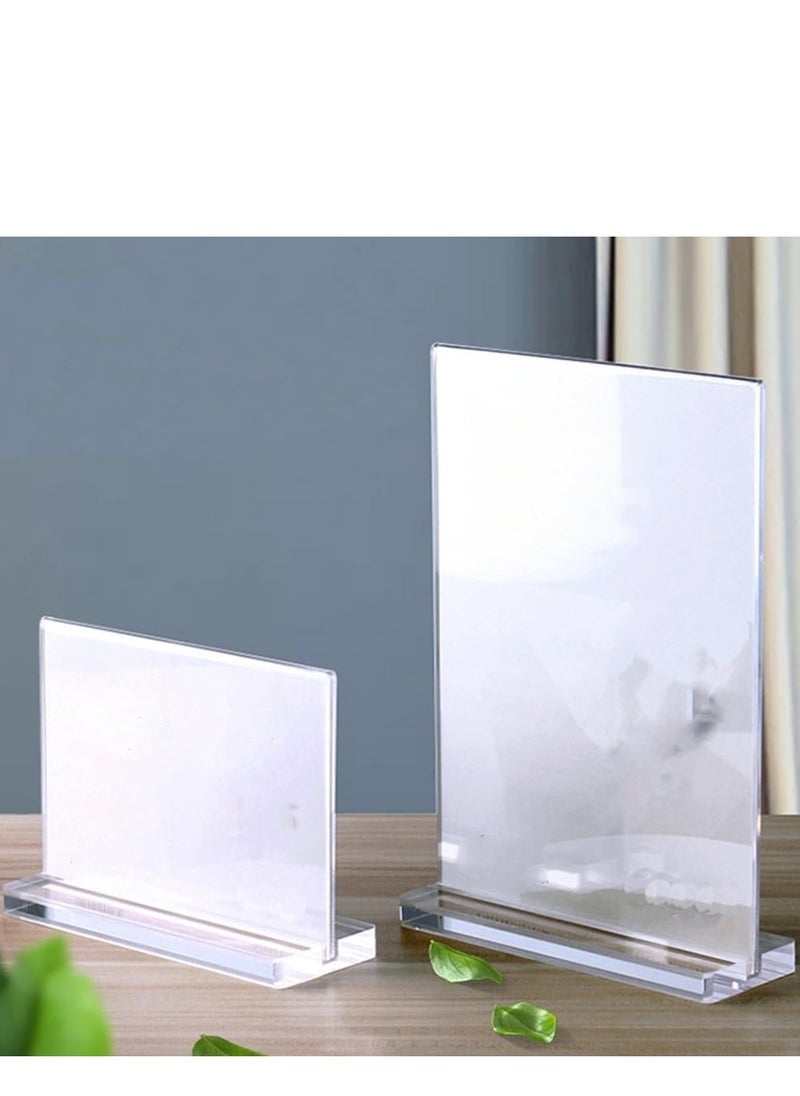 Eckek Eckek  2 Pack Acrylic Sign Holder Menu Displays Double Sided Sign Stand A4/A5/A6 Clear  - Image 5