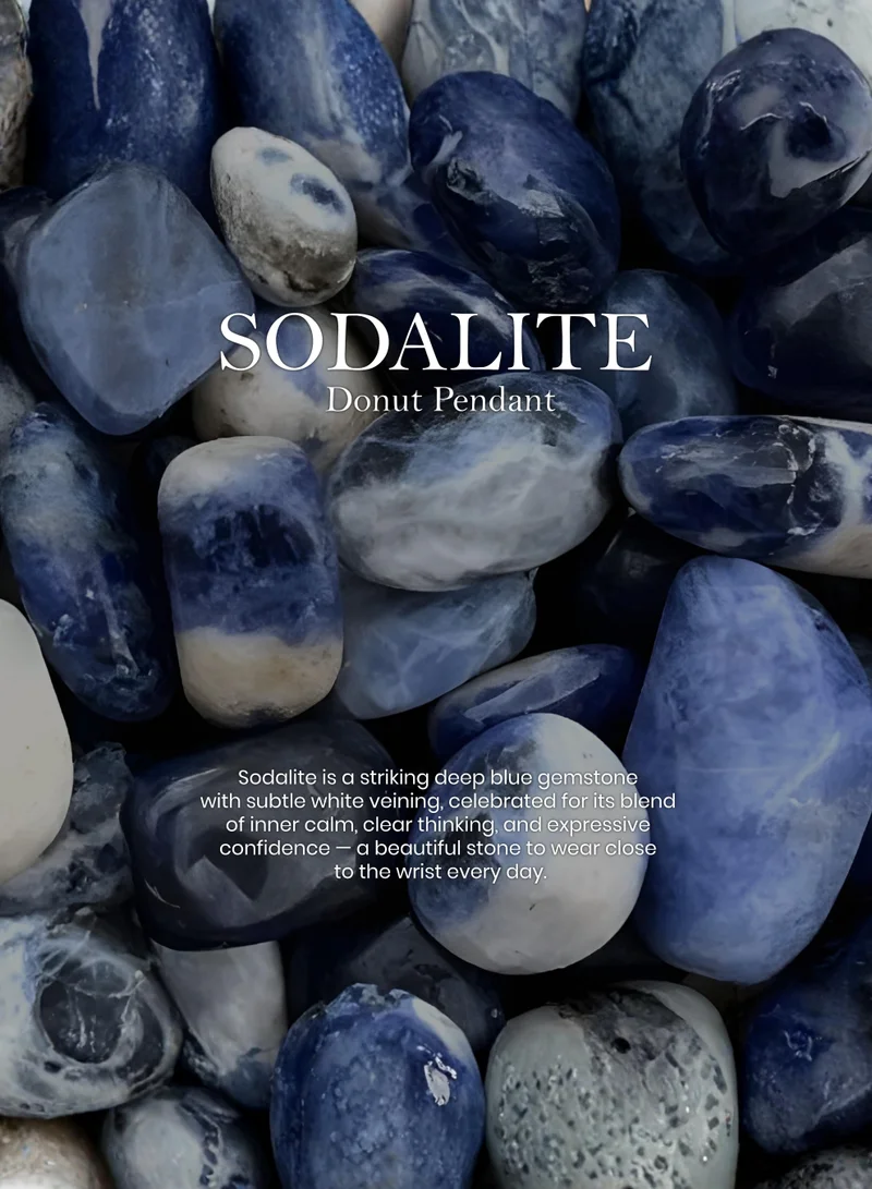 British Fossils قلادة دونات 6 ملم بالسوداليت