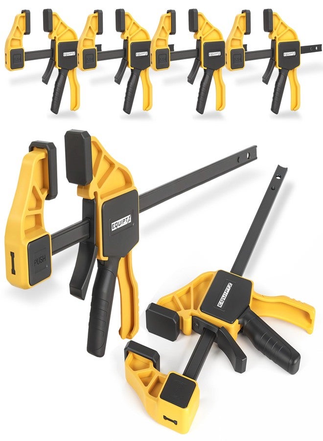 EQUIPTZ Heavy Duty Bar Clamps for Woodworking - Quick Grip Clamps Set - 4 PCs of 6 Inch & 2 Pcs of 12 Inch Wood Clamps for Gluing, Carpentry, DIY, and Metalworking - Image 1