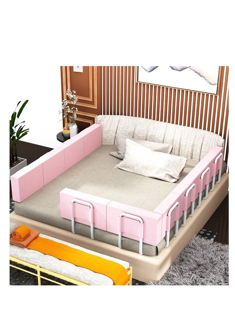 Golden Bed rails for toddler, bed rail guard for kids,upgrade reinforced safety soft fence protector,height adjustable bed guard rail,bed safety barrier protection,Punch free (50x28cm, pink-1pcs) - Image 1