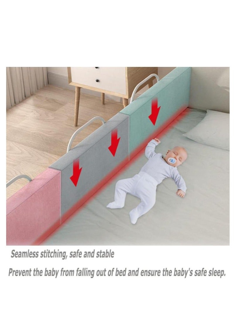 Golden Bed rails for toddler, bed rail guard for kids,upgrade reinforced safety soft fence protector,height adjustable bed guard rail,bed safety barrier protection,Punch free (50x28cm, pink-1pcs) - Image 4