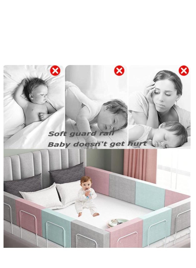 Golden Bed rails for toddler, bed rail guard for kids,upgrade reinforced safety soft fence protector,height adjustable bed guard rail,bed safety barrier protection,Punch free (50x28cm, pink-1pcs) - Image 5