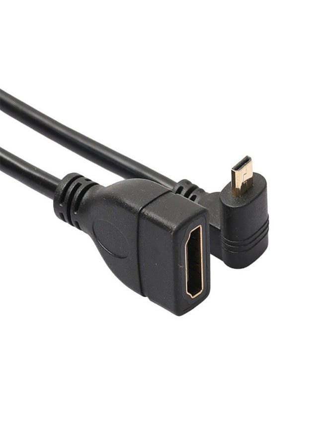 Micro HDMI To HDMI Elbow Short Line Micro HDMI Revolution HDMI Female Up And Down Bend Left And Right Bend 0.15M-Color:Hd Female To Straight Head-Line Length:0.15M - Image 3
