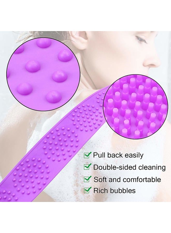 MoonBrush Full Set Shower Brush Kits for Men Women, Body Scrub Brush Silicone Back Body Brush Wash Face Brush Shower Caps All-Round Skin Massage Cleansing Improve Blood Circulation - Image 4