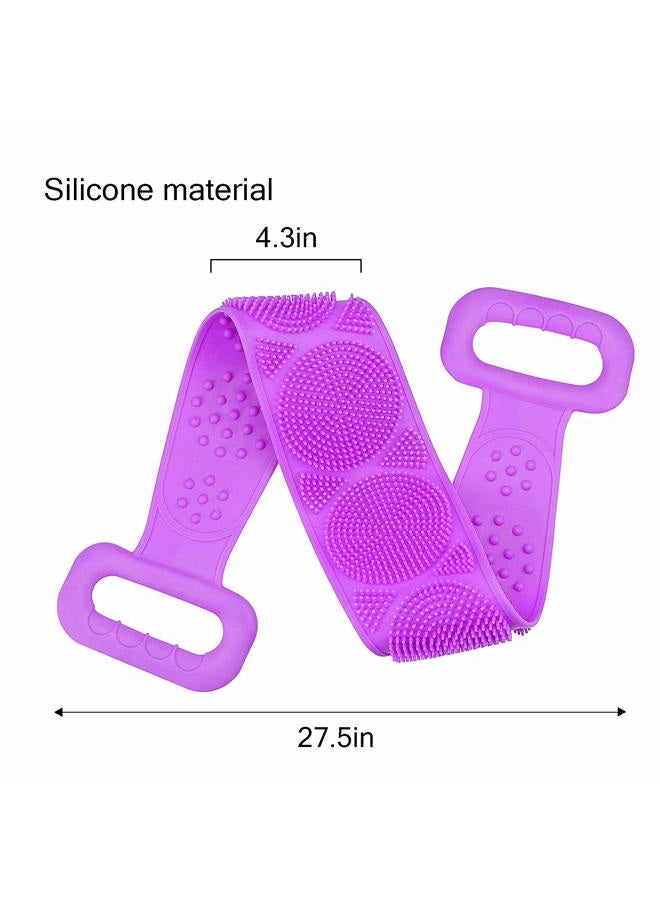 MoonBrush Full Set Shower Brush Kits for Men Women, Body Scrub Brush Silicone Back Body Brush Wash Face Brush Shower Caps All-Round Skin Massage Cleansing Improve Blood Circulation - Image 2