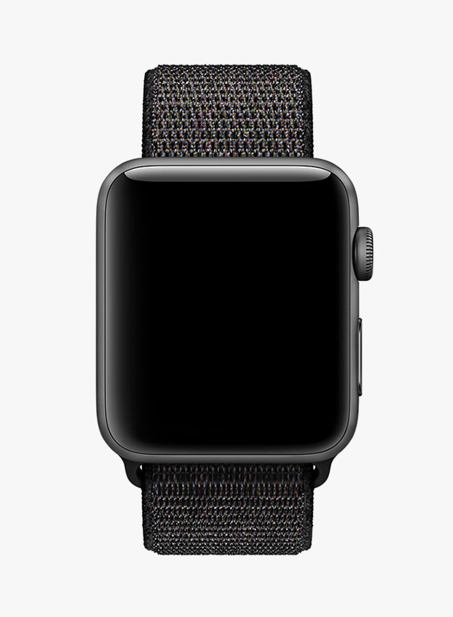 Woven Nylon Sport Loop Strap For Apple Watch 42mm Black - Image 3