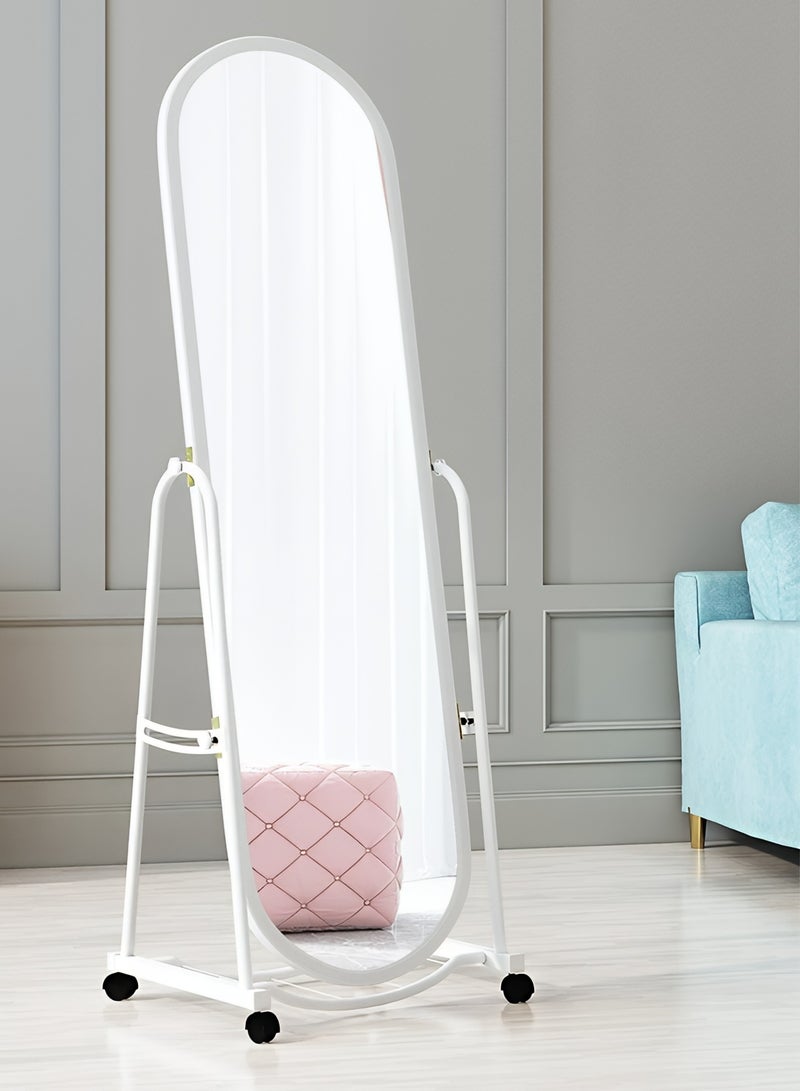 Taimi Elegant Mirror 160x31cm - Decorative Mirror with Strong White Stand - Dressing Mirror with 4 wheels for easy movement  - Image 1