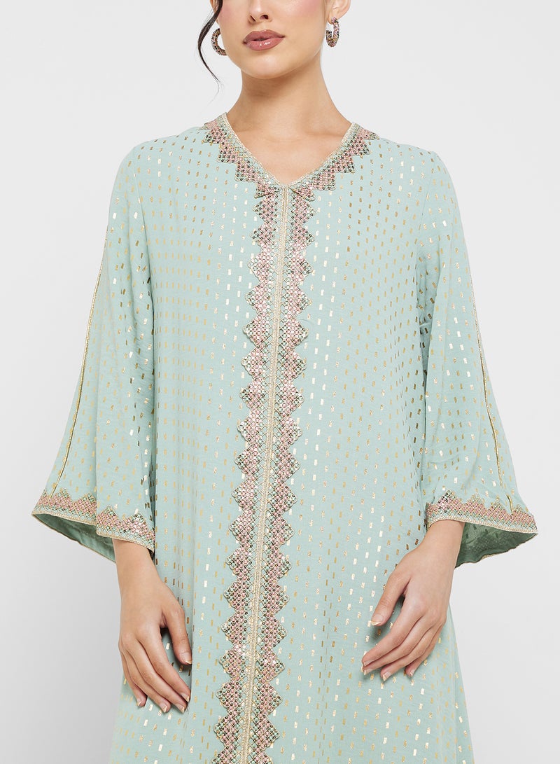 Khizana Embroidered Jalabiya - Image 3