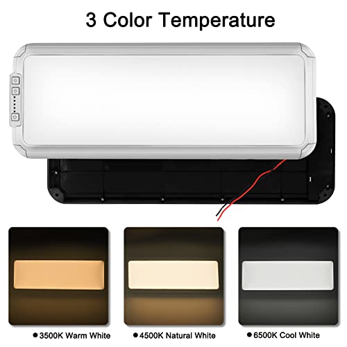 Miady RV LED Interior Light 1500 Lumen 16.5" x 6.3", Thin 12 Volt Ceiling Lights with 5 Levels of Dimming and 3 Color Temperature 3500-6500K Switches, for Car/Trailer/Camper/Boat, Pack of 2 (Silver) - Image 3