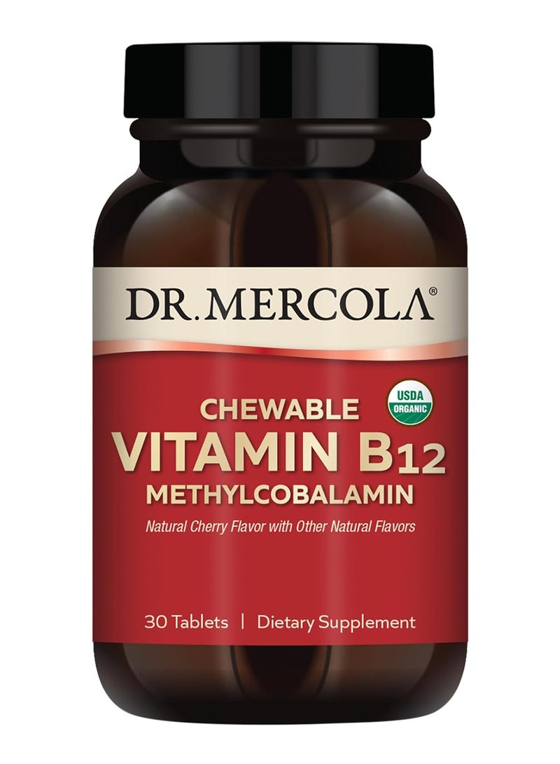 دكتور ميركولا فيتامين ب12 قابل للمضغ، 30 قرصًا، 30 حصة - Image 1