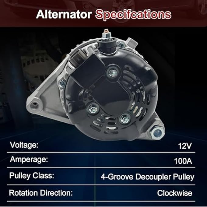 Hsbhlsnx 11516N Alternator Compatible with Toyota Camry L4 2.5L 2010-2011 104210-2650 27060-0V060 27060-36050 90295768 - Image 5
