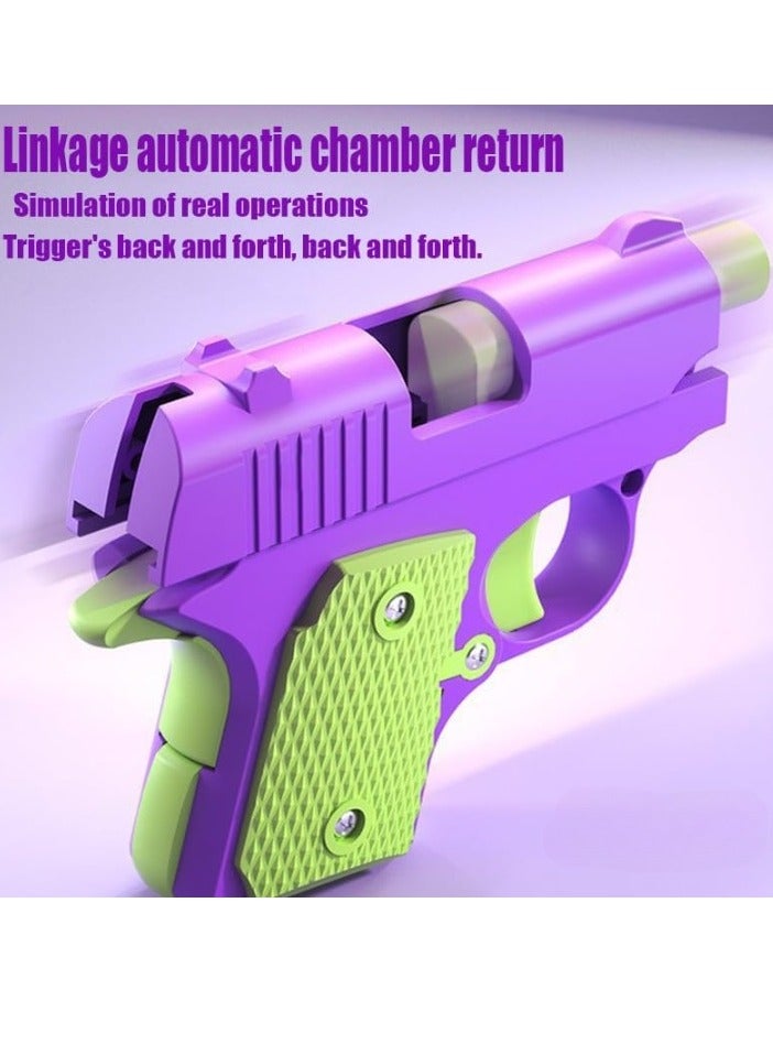 AROAQ لعبة نموذجية صغيرة مطبوعة ثلاثية الأبعاد من طراز M1911، لعبة حسية محمولة وأنيقة لتخفيف التوتر، لعبة ممتعة عالية الجودة لتخفيف القلق، مسدس جزرة لتخفيف الضغط والجاذبية للأطفال، (وردي وأبيض) - Image 3
