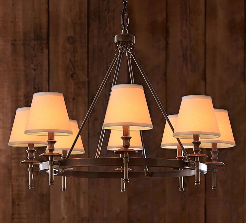 Eurus Home Small Lamp Shade Set of 6 Chandelier Shades 3" X 6" X 5" White Linen Lampshade Clip-On Bulb - Image 4