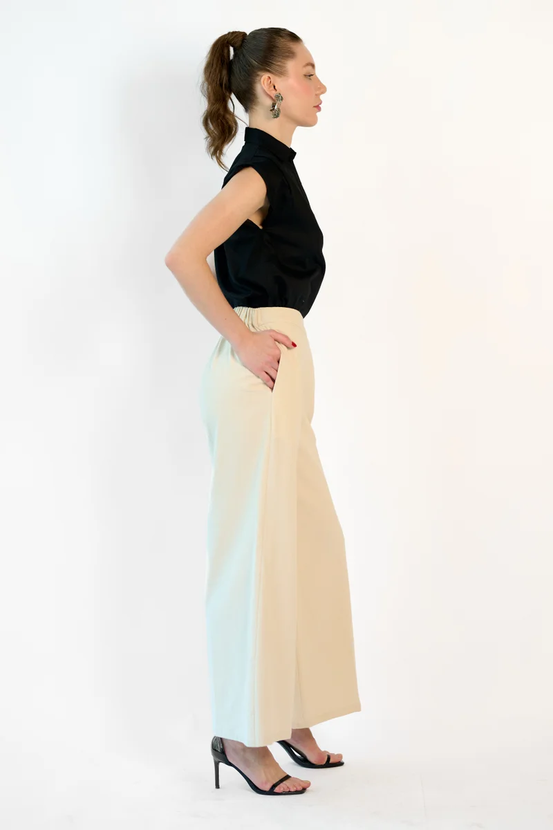فيرجيو Cotton Pleated Dinnerwear Popper Crop Tops for Women