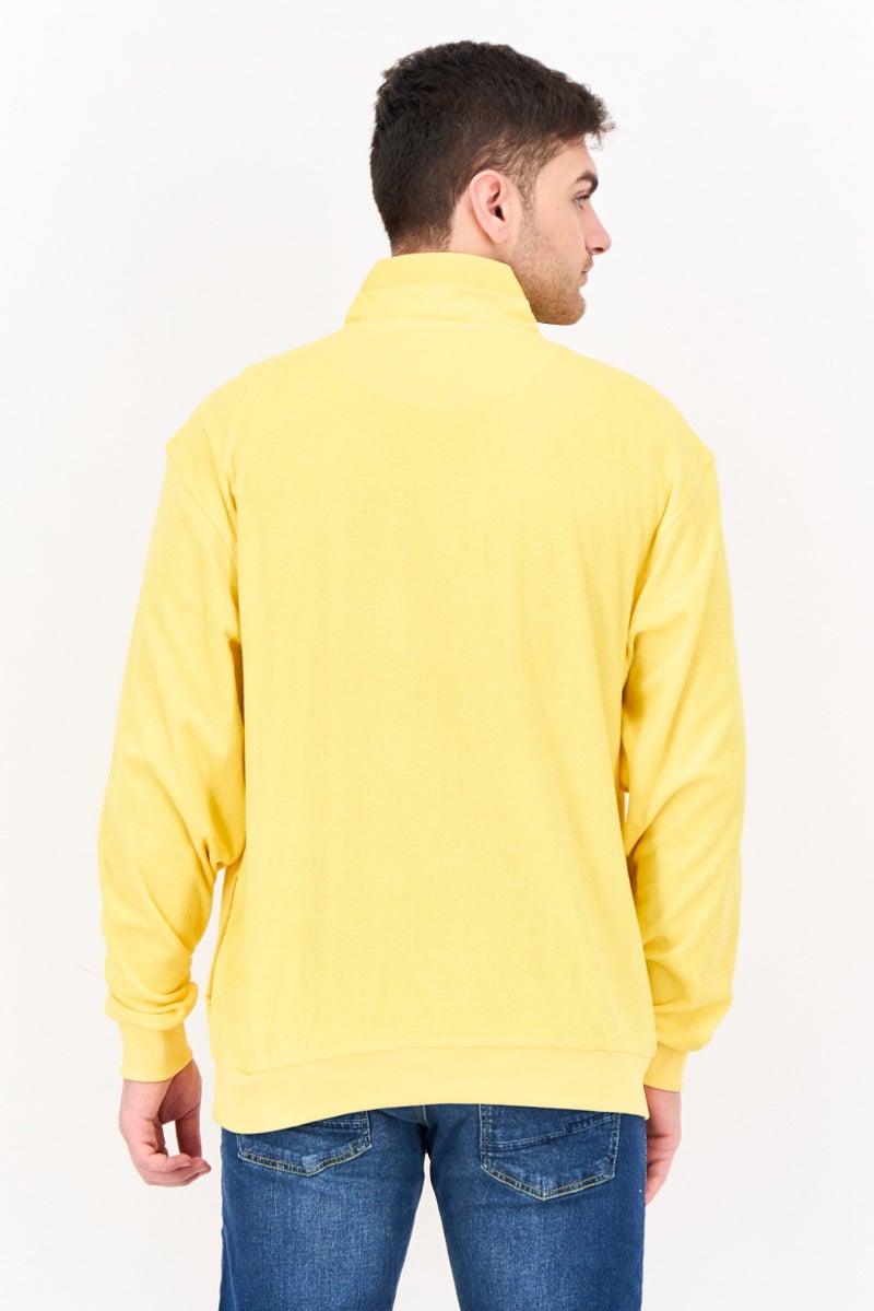 Penfield سويت شيرت رجالي برقبة عالية بشعار العلامة التجارية بأكمام طويلة، أصفر - Image 3