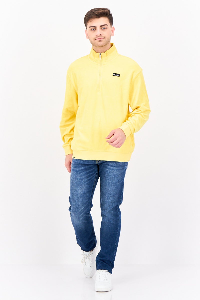 Penfield سويت شيرت رجالي برقبة عالية بشعار العلامة التجارية بأكمام طويلة، أصفر - Image 4
