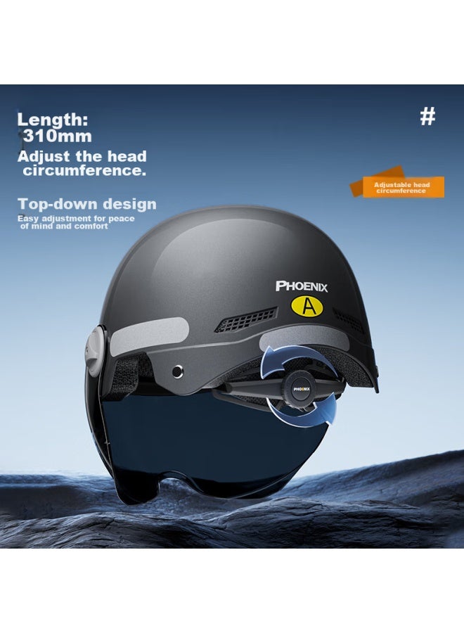 Phoenix New National Standard 3c Certified Electric Vehicle Helmet, All-season Universal, For Electric Motorcycles, Men And Women, Winter Safety Helmet, Half Helmet, 3c Moonlight White - Image 3