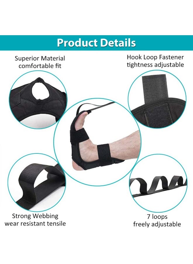 رونق حزام تمارين اليوجا، حزام تمديد أربطة الكاحل بفتحات، حزام مساعد تمدد القدم لأوتار الركبة والمرونة والعلاج الطبيعي مطاطي لتمارين اللياقة البدنية-العاب رياضيه -العاب للجيم_ معدات رياضيه، أدوات رياضية ، تمارين رياضيه ، لياقه بدنيه - Image 5