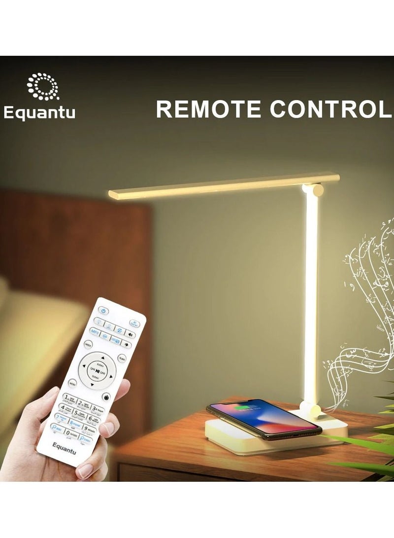 إيكوانتو مصباح طاولة مكبر صوت القرآن ضوء ناعم مع تطبيق شحن لاسلكي للهاتف - Image 5