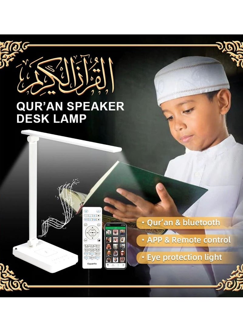 إيكوانتو مصباح طاولة مكبر صوت القرآن ضوء ناعم مع تطبيق شحن لاسلكي للهاتف - Image 3