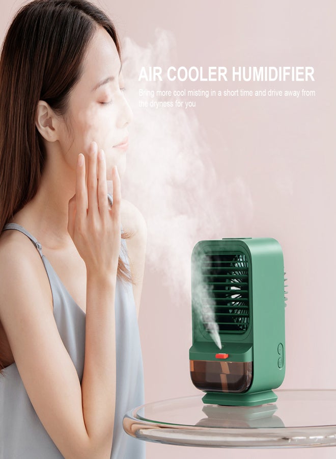 Portable Air Conditioner Fan Cooling Air Cooler Humidifier Aroma Diffuser 200mL Space Cooler with 3 Wind Speeds Night Light USB Air Cooler Fan for Home Office - Image 3