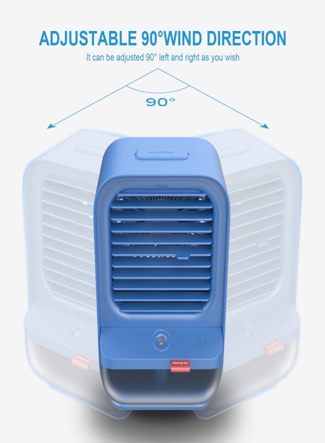 Portable Air Conditioner Fan Cooling Air Cooler Humidifier Aroma Diffuser 200mL Space Cooler with 3 Wind Speeds Night Light USB Air Cooler Fan for Home Office - Image 4