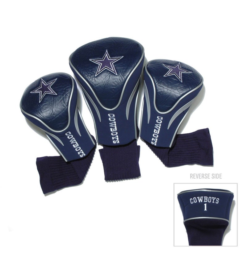 Team Golf NFL Dallas Cowboys Contour Golf Club Headcovers (3 Count) Numbered 1, 3, & X, Fits Oversized Drivers, Utility, Rescue & Fairway Clubs, Velour lined for Extra Club Protection - Image 3