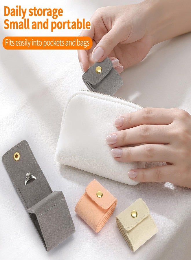 KUKUVR Mini Travel Jewelry Storage Bag, Foldable Gym Jewelry Organizers Holder Case with Snap, Small Ring Earring Necklace Storage Roll Pouch with Multi-compartment for Women girl (Grey) - Image 2