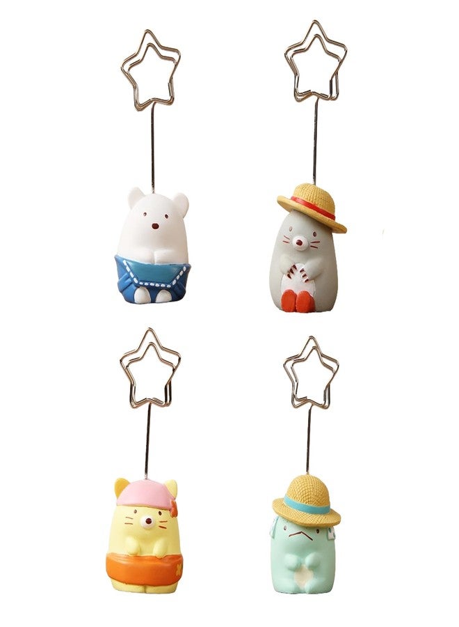 Fsocpen 4Pcs,Cute Table Number Holders,Memo Clips Holder,Place Card Holder,Picture Holders with Clips,Home and Office Decoration - Image 1