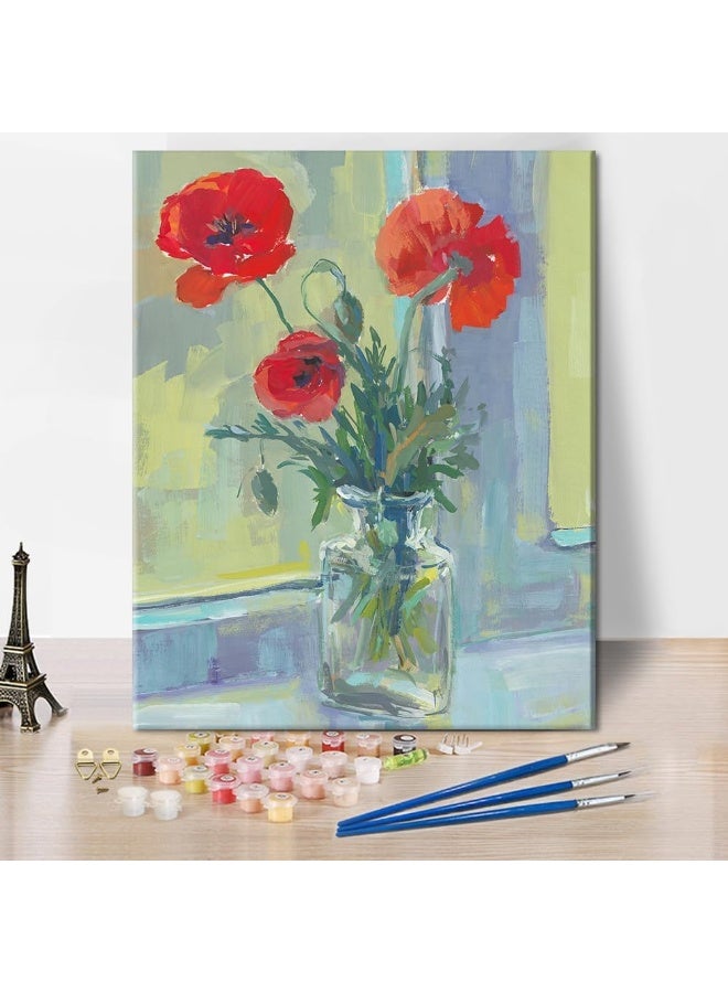 Home Trove Tumovo Vase Diy Paint By Numbers For Adults Beginner Flowers Paint By Number Kits On Canvas With Brushes Abstract Floral Oil Hand Painting Art Crafts For Home 16"X20"(Frameless)  - Image 1