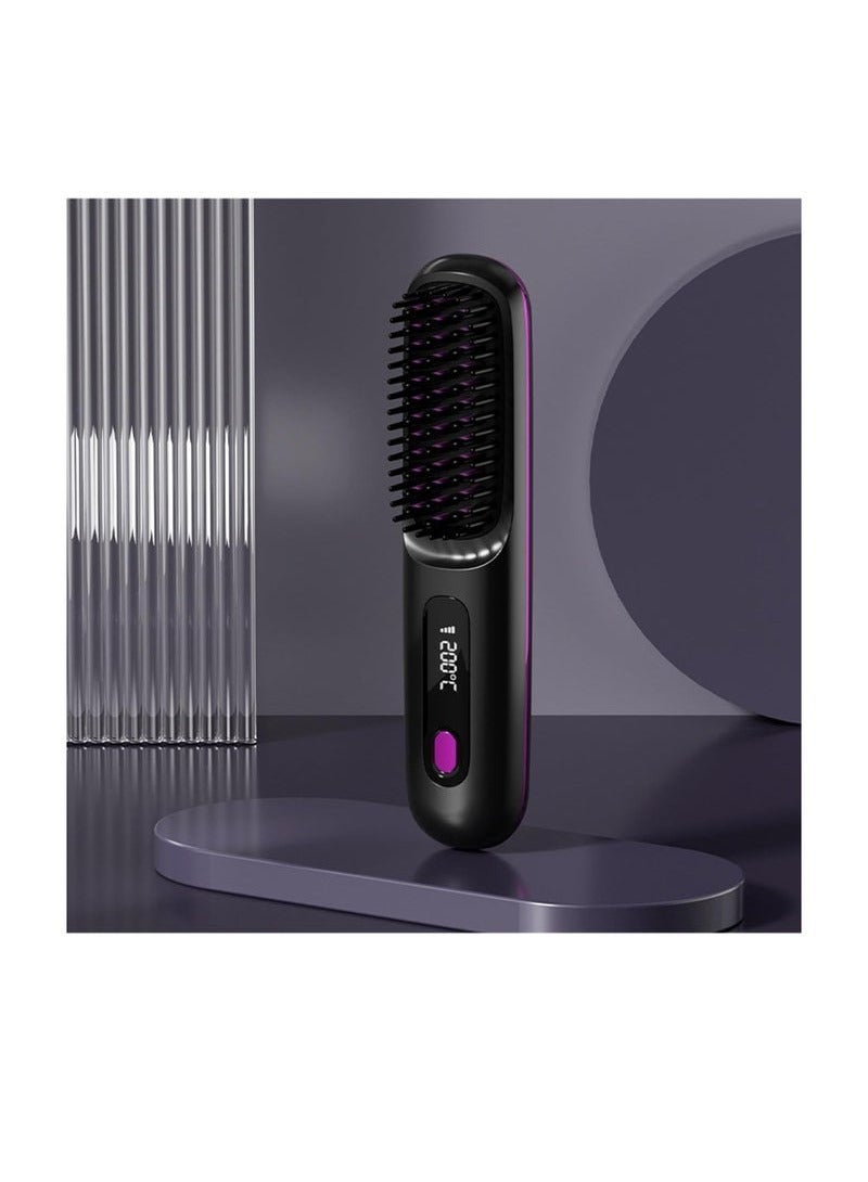 Generic Portable wireless hot comb, electric straight hair brush, 3-speed temperature control, LCD display, hairdressing tool, USB charging, suitable for various hairstyles  - Image 4