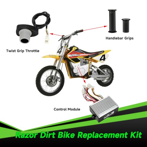 XIKOBY 36V Controller and Throttle Compatible with Razor MX500 MX650 Dirt Bike, Control Module and Twist Throttle Handlebar Grips Replacement for Razor SX500 Electric Dirt Rocket Quad EcoSmart Parts - Image 3