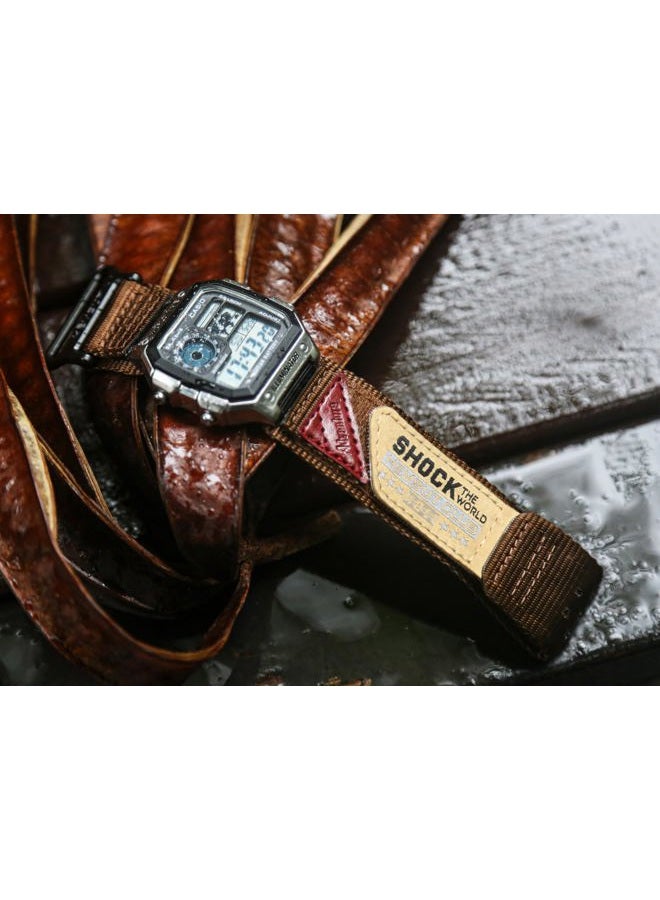 DAVILANE 18mm Watch Band Strap for Casio F-91W F-94W F-105W F-84W AE-1200 AE-1300 AE-1500WH W-215 W-216H W-217 W-218H SGW-300H,Rugged Nylon Sports Strap（Package Included: 2 X Casio Watch Bands） - Image 2
