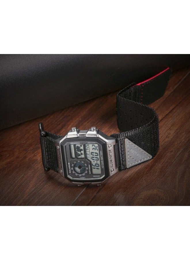 DAVILANE 18mm Watch Band Strap for Casio F-91W F-94W F-105W F-84W AE-1200 AE-1300 AE-1500WH W-215 W-216H W-217 W-218H SGW-300H,Rugged Nylon Sports Strap（Package Included: 2 X Casio Watch Bands） - Image 4