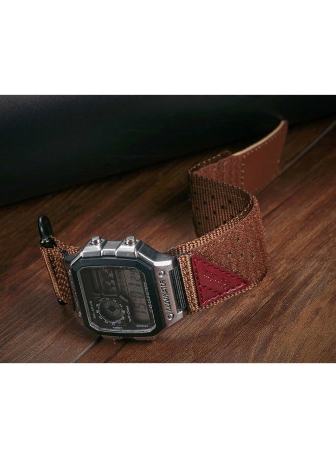 DAVILANE 18mm Watch Band Strap for Casio F-91W F-94W F-105W F-84W AE-1200 AE-1300 AE-1500WH W-215 W-216H W-217 W-218H SGW-300H,Rugged Nylon Sports Strap（Package Included: 2 X Casio Watch Bands） - Image 5
