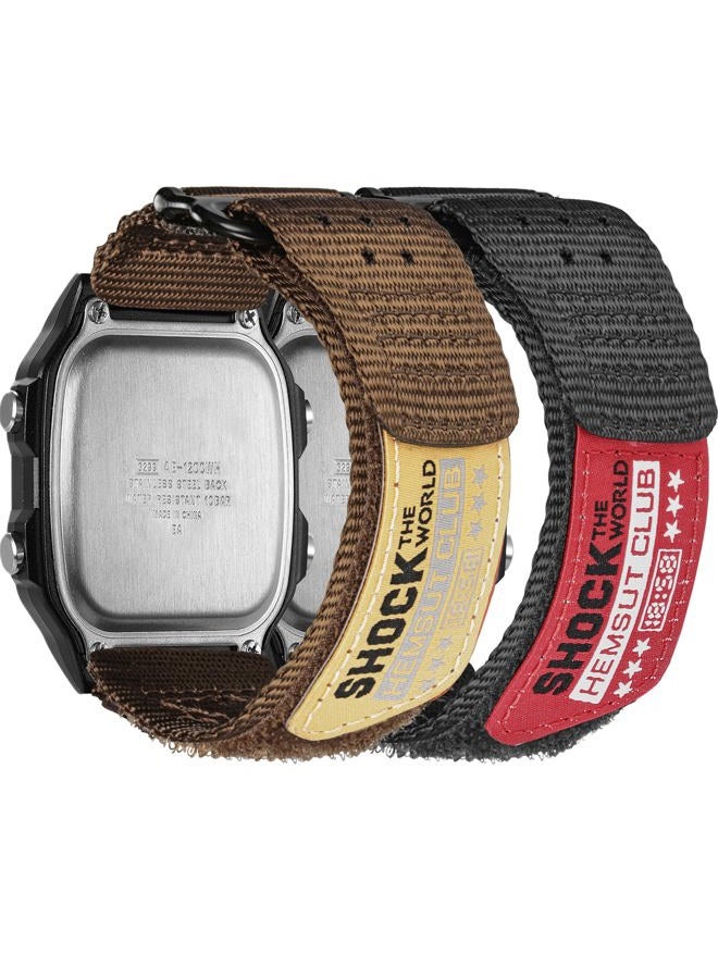 DAVILANE 18mm Watch Band Strap for Casio F-91W F-94W F-105W F-84W AE-1200 AE-1300 AE-1500WH W-215 W-216H W-217 W-218H SGW-300H,Rugged Nylon Sports Strap（Package Included: 2 X Casio Watch Bands） - Image 1