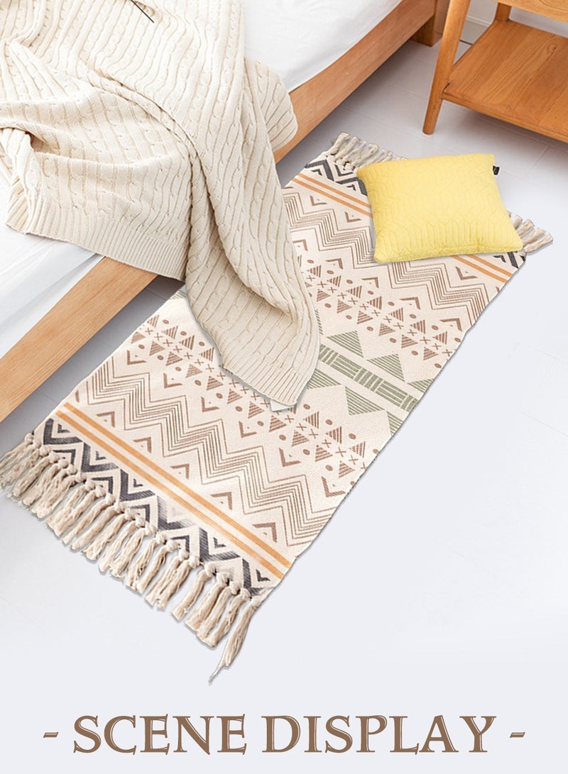 LEOKOR Soft Touch Hand-woven Cotton And Linen Bohemian Fringed Rug Bedroom Modern Decor Mat 60*90cm - Image 5