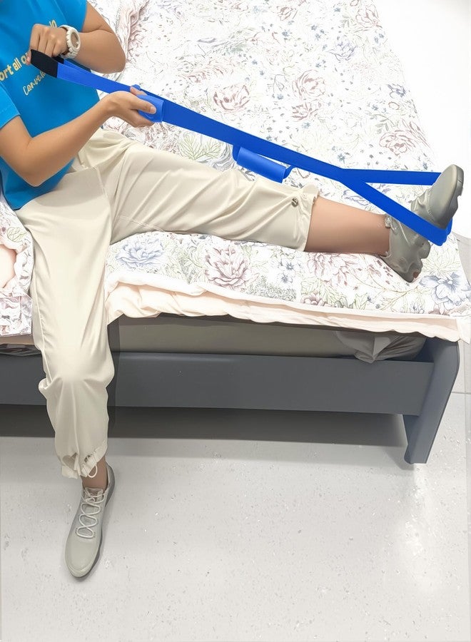 Homymusy 42 Inch Leg Lifter,Leg Lifter After Hip Replacement with Large Foot Loop,Mobility Aid for Disables and Elderly,Leg Lifter Strap for Knee Replacement Recovery Aids(Blue) - Image 1