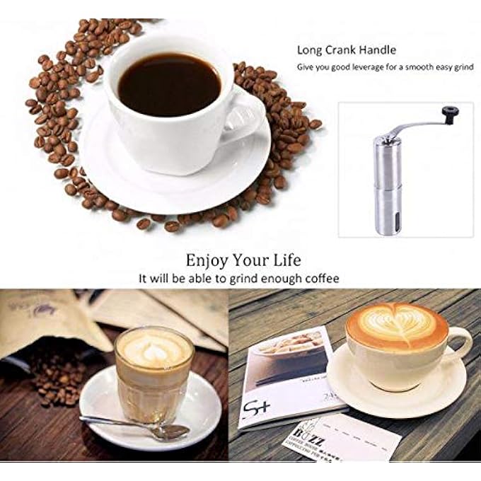 eWINNER Small Coffee Grinder Manual Portable Hand Coffee Bean Grinder With Adjustable For FineCoarse Grind Ceramic Burr Grinder Coffee Mill For Drip CoffeeEspressoPress Used In Home - Image 5
