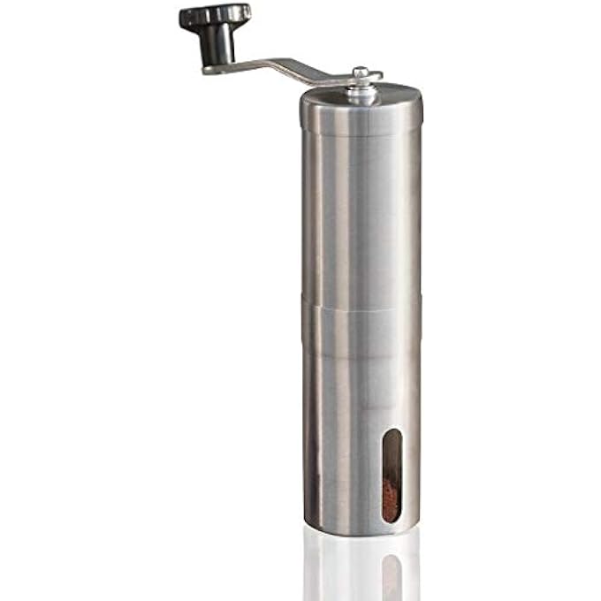 eWINNER Small Coffee Grinder Manual Portable Hand Coffee Bean Grinder With Adjustable For FineCoarse Grind Ceramic Burr Grinder Coffee Mill For Drip CoffeeEspressoPress Used In Home - Image 1