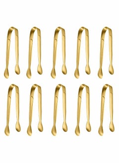 KASTWAVE 10-Piece Stainless Steel Food Tongs, Rock Candy Tongs Small Square Tea Party Coffee Bar Kitchen Tongs  - Image 1